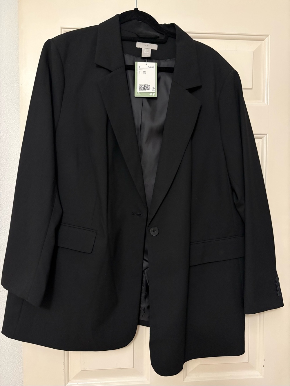H&M Black Men's Single-Button Blazer
